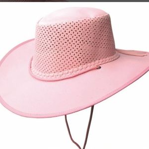 Pink Leather Cowgirl Hat